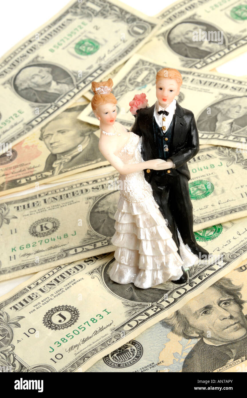 Matrimoni - il costo delle nozze e il concetto di matrimonio Foto Stock
