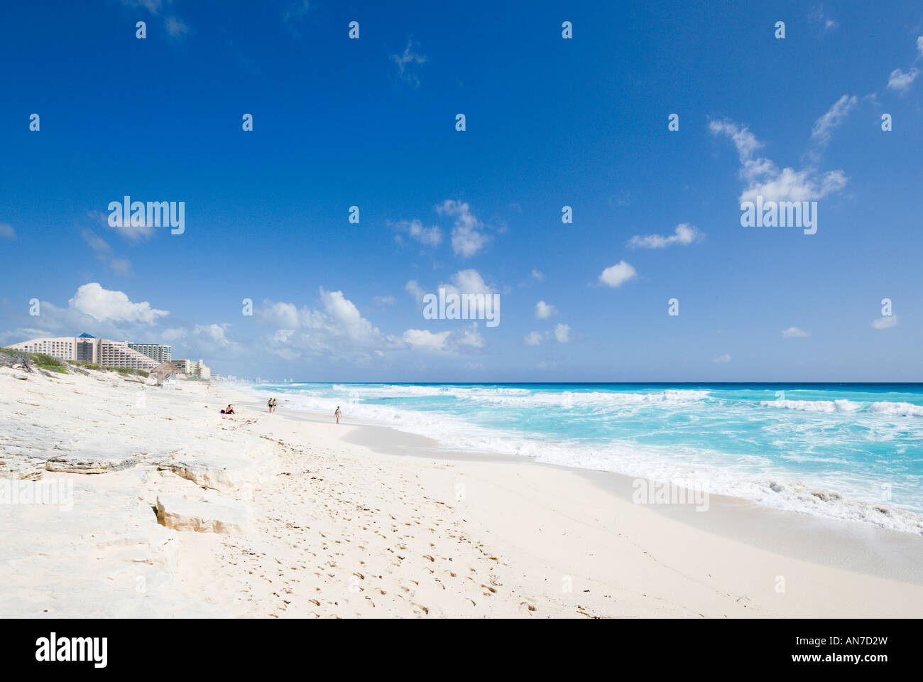 Playa Delfines, Cancun, la penisola dello Yucatan, Quintana Roo, Costa dei Caraibi, Messico Foto Stock