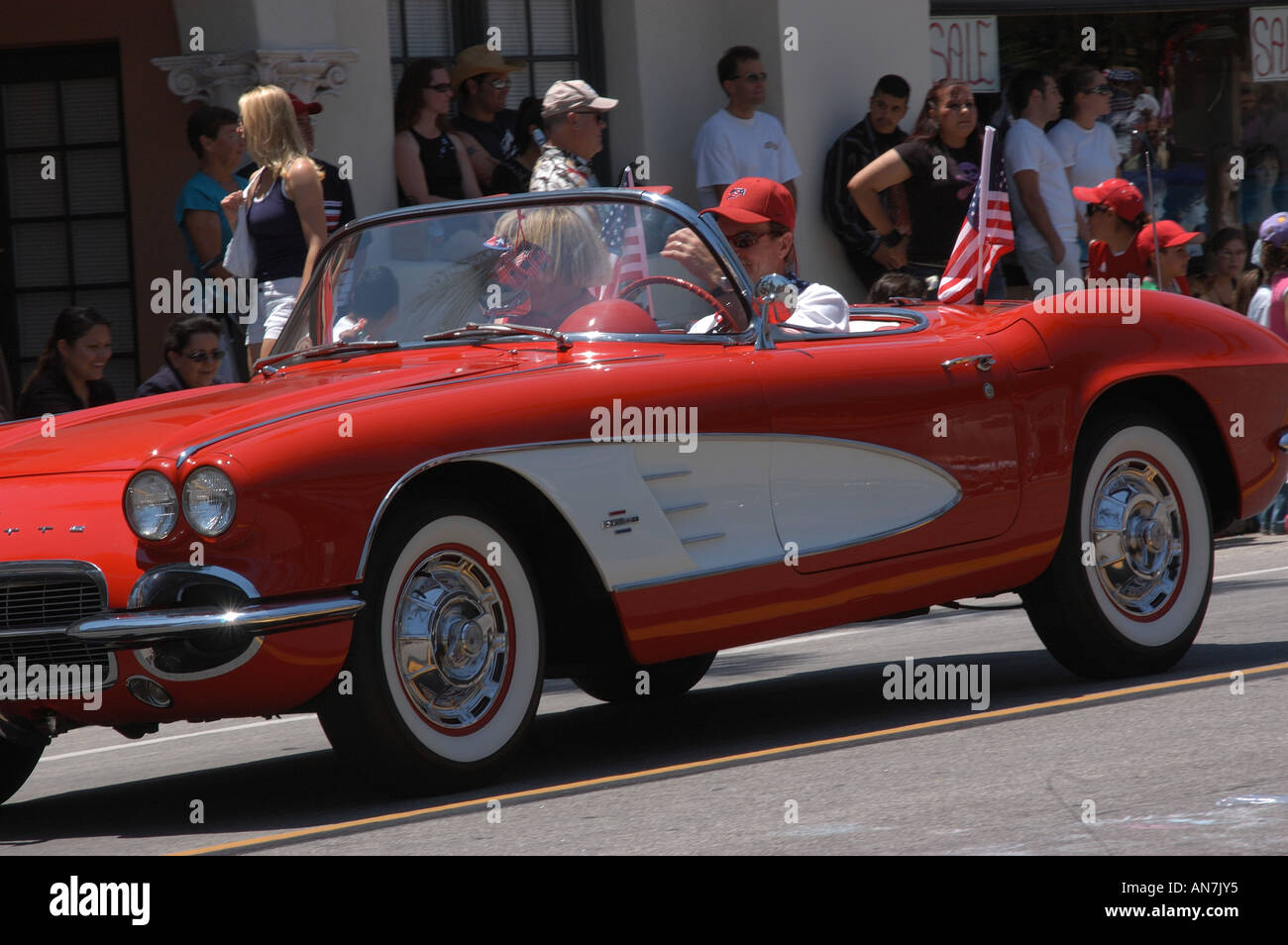 Corvette rosso Foto Stock