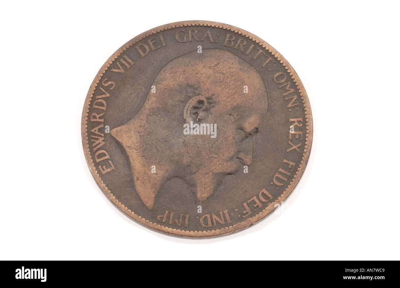 1902 Un penny coin British Edward VII Foto Stock