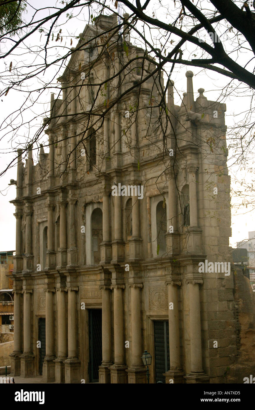 Rovine di Sao Paulo chiesa nell'ex colonia portoghese di Macao Cina Foto Stock