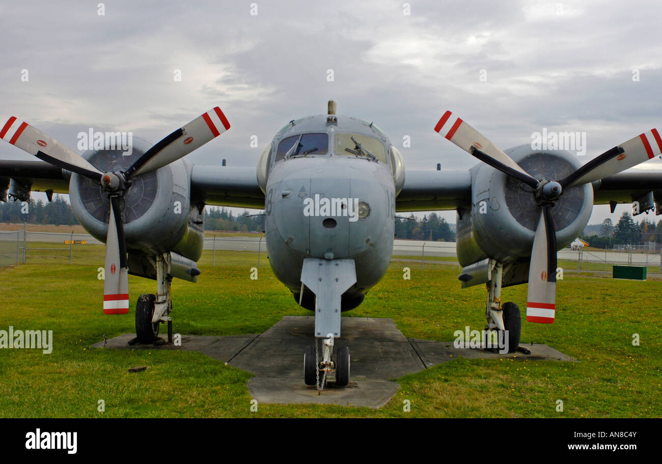 De Havilland (Grumman) CP-121 Tracker dal n. di serie 12188 ASW AEREI PATTUGLIA Comox BC Isola di Vancouver in Canada Foto Stock