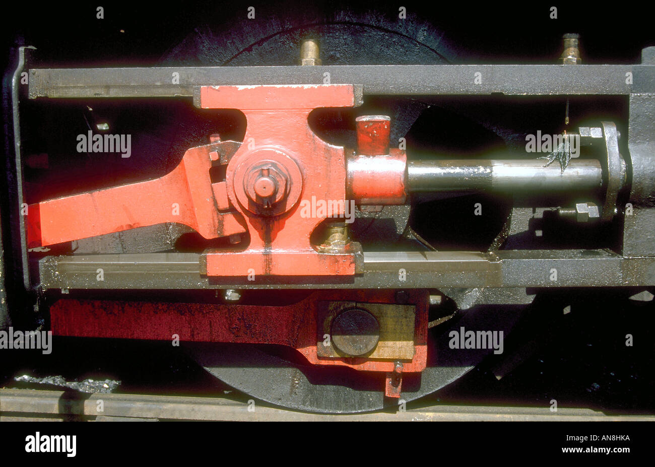 Dettaglio di un motore a vapore a Cranmore sulla East Somerset Railway Foto Stock