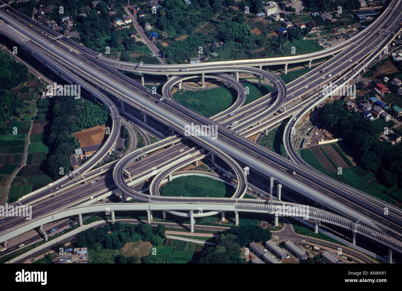 La fotografia aerea di Kawaguchi Interchange a Saitama Giappone Asia Foto Stock