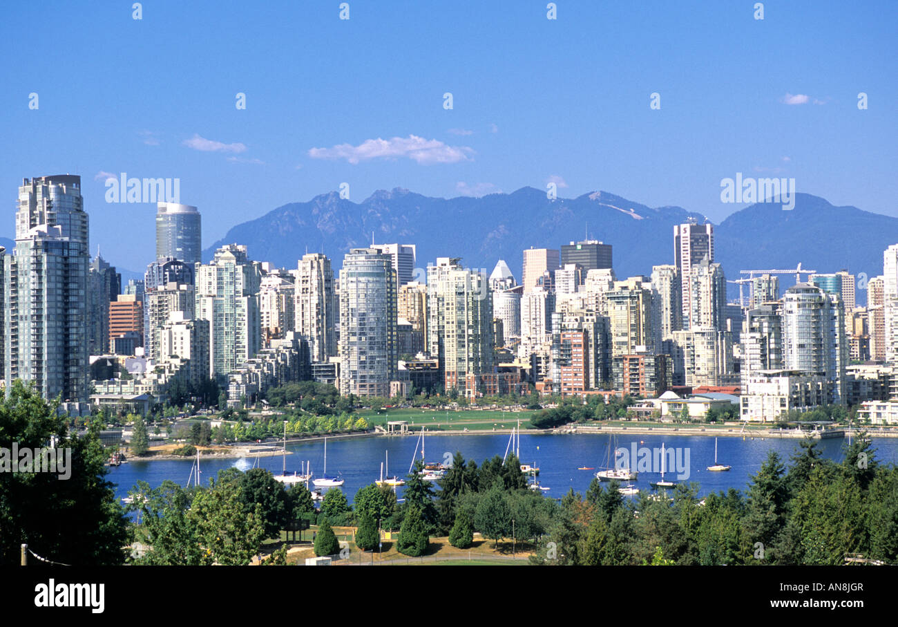 Lungomare dello skyline di Vancouver, Vancouver, British Columbia Canada Foto Stock