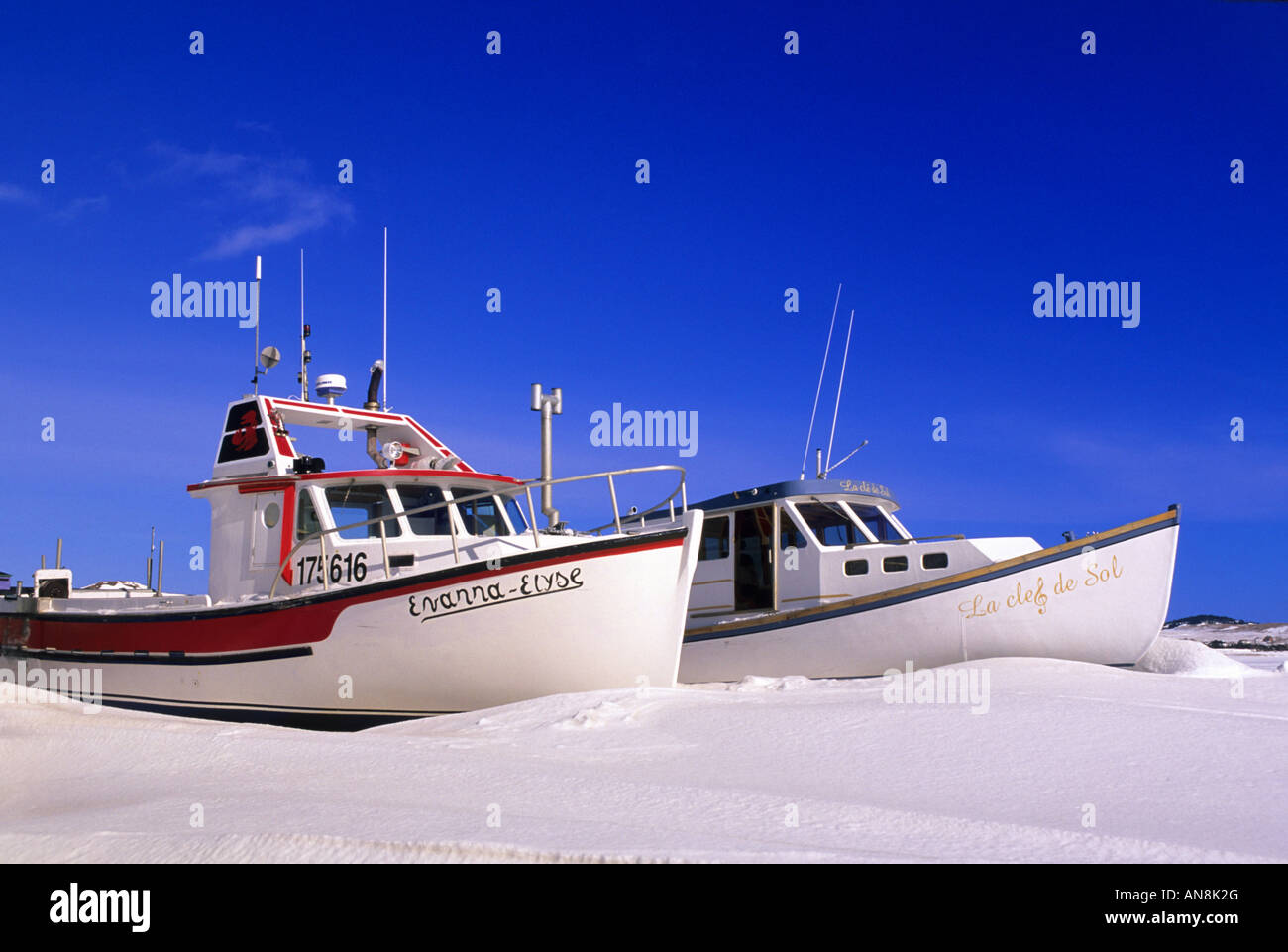 Barche da pesca Iles de la Madeleine Québec Canada Foto Stock