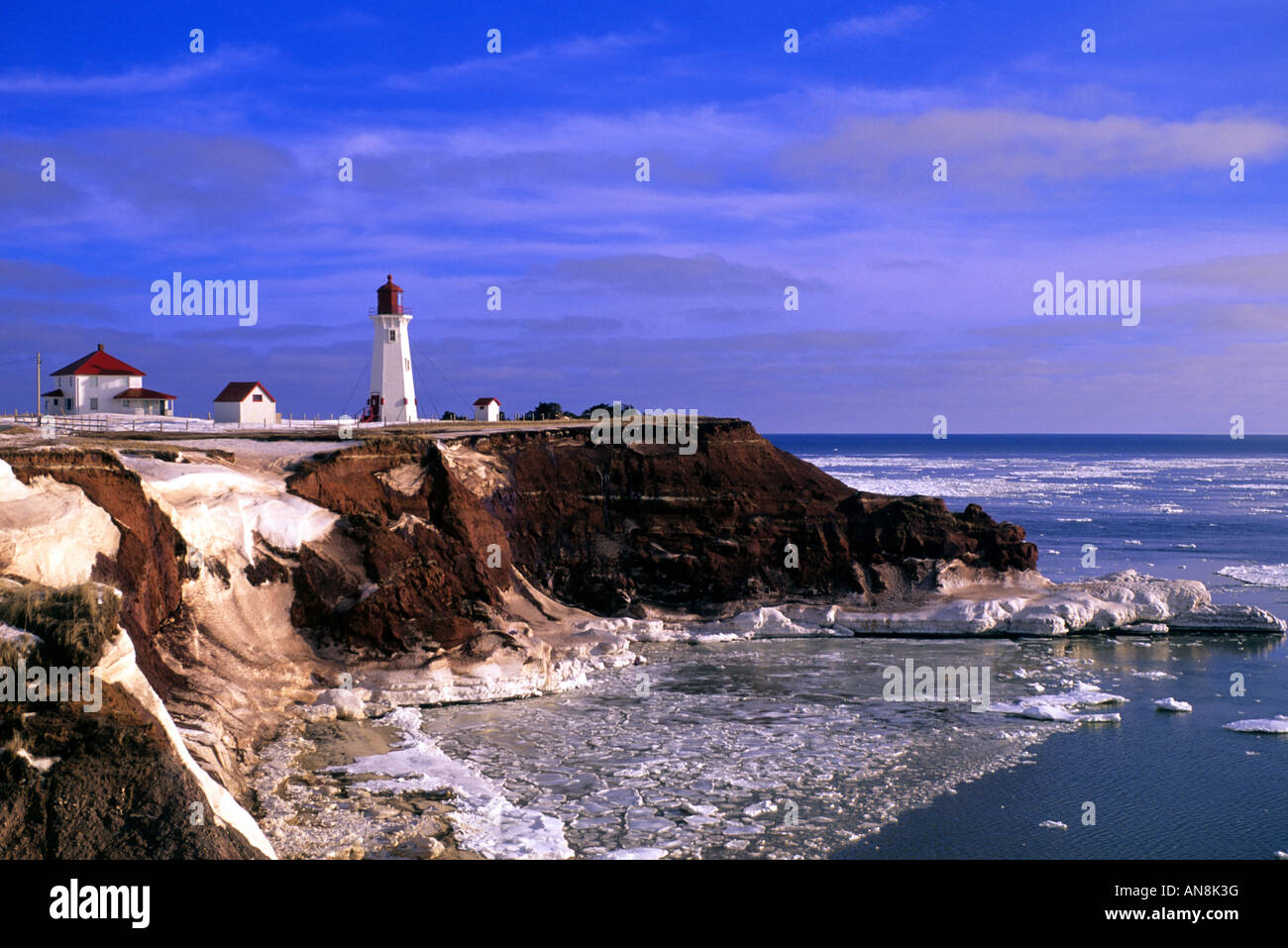 Faro Iles de la Madeleine Québec Canada Foto Stock