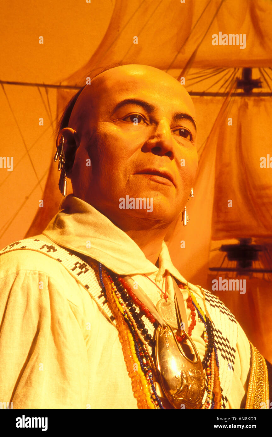 Cherokee Chief, Museo di indiani Cherokee, cherokee, North Carolina, STATI UNITI D'AMERICA Foto Stock