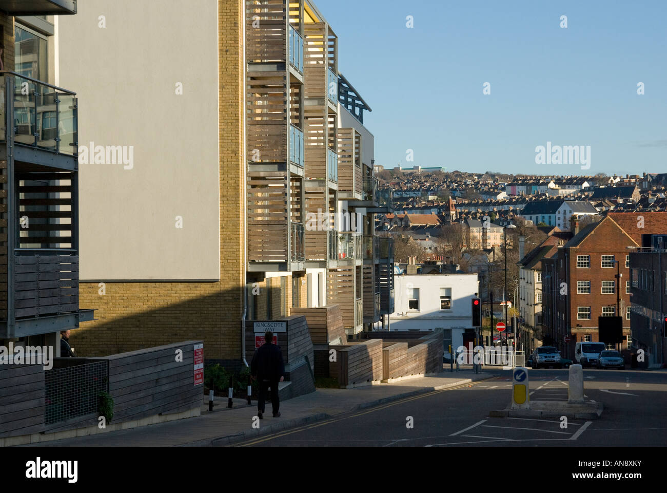 Barratt sviluppo appartamento a Brighton Regno Unito vicino alla stazione per pendolari a Londra Foto Stock