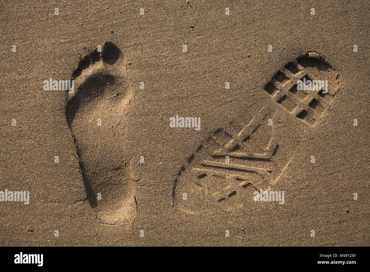 Poppit Sands Cardigan Bay Footprint del Galles in sabbia Foto Stock