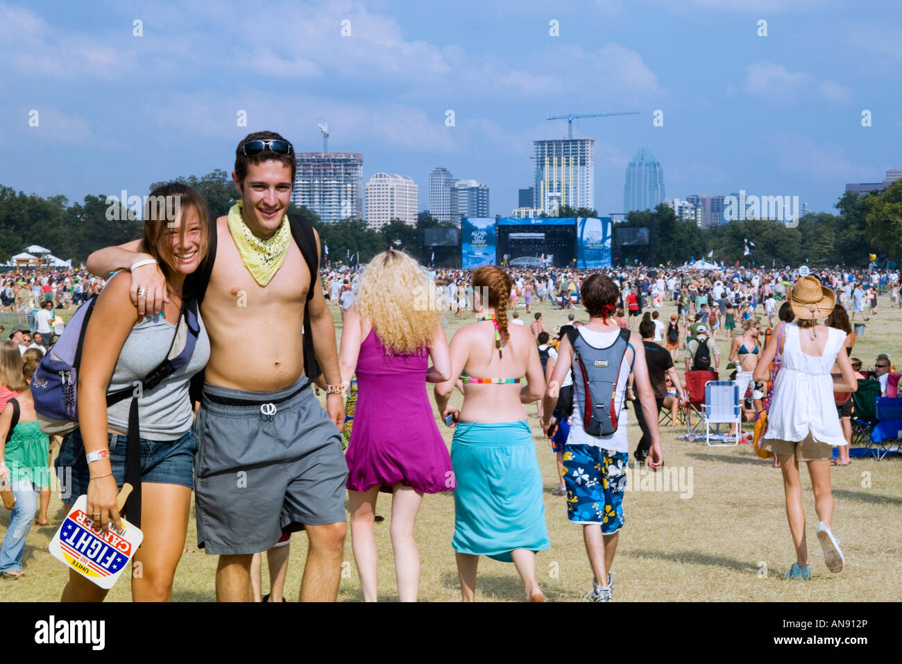 Giovane godendo di Austin City Limits Music Festival Settembre 2007 Foto Stock