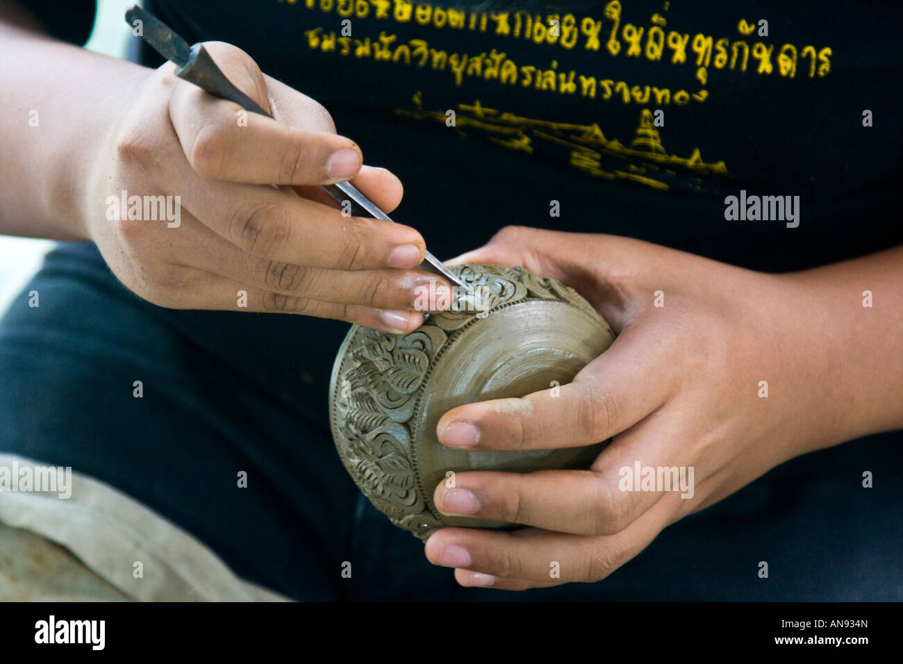 Attacco di vasi di argilla Ko Kret Isola della Thailandia Foto Stock