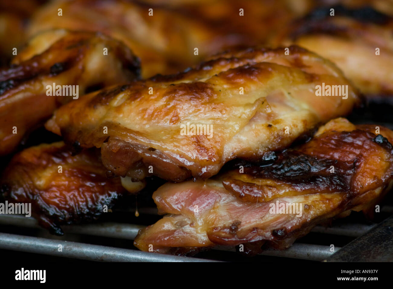 Pollo alla griglia cibo di strada Barbeque Bangkok in Thailandia Foto Stock