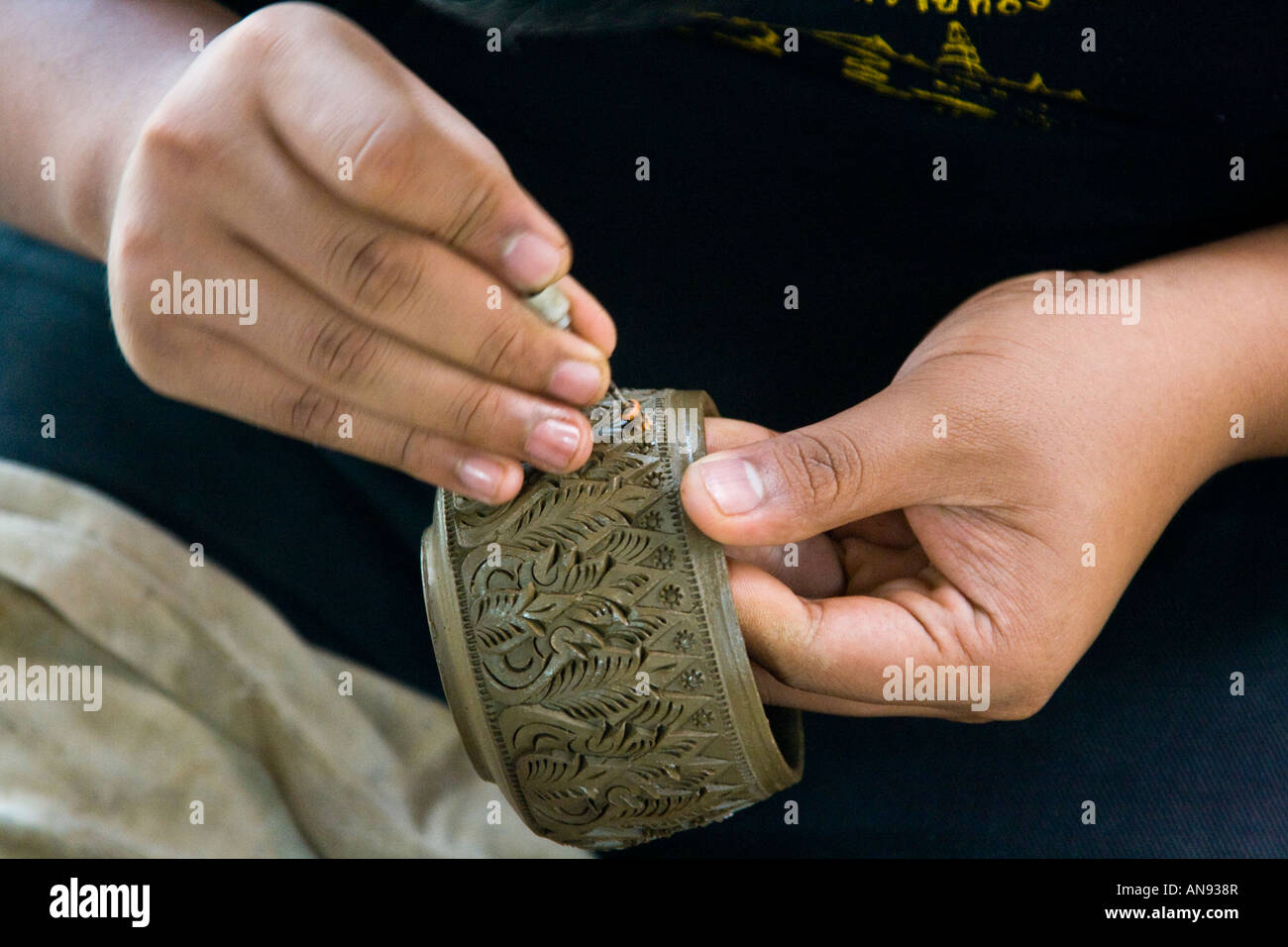 Attacco di vasi di argilla Ko Kret Isola della Thailandia Foto Stock