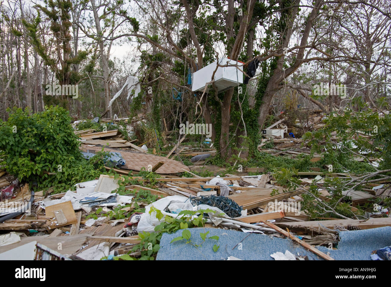 Danni causati dall'uragano Katrina Waveland Mississippi Foto Stock