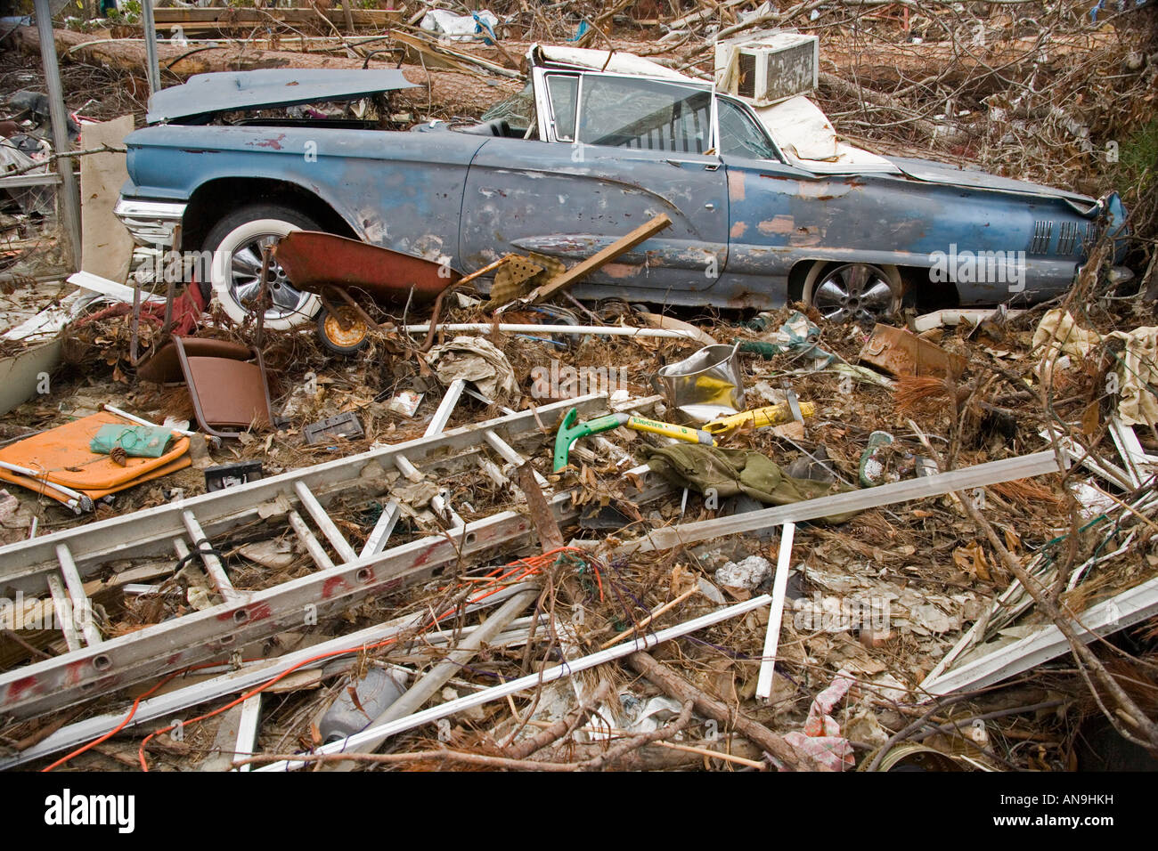 Danni causati dall'uragano Katrina Waveland Mississippi Foto Stock