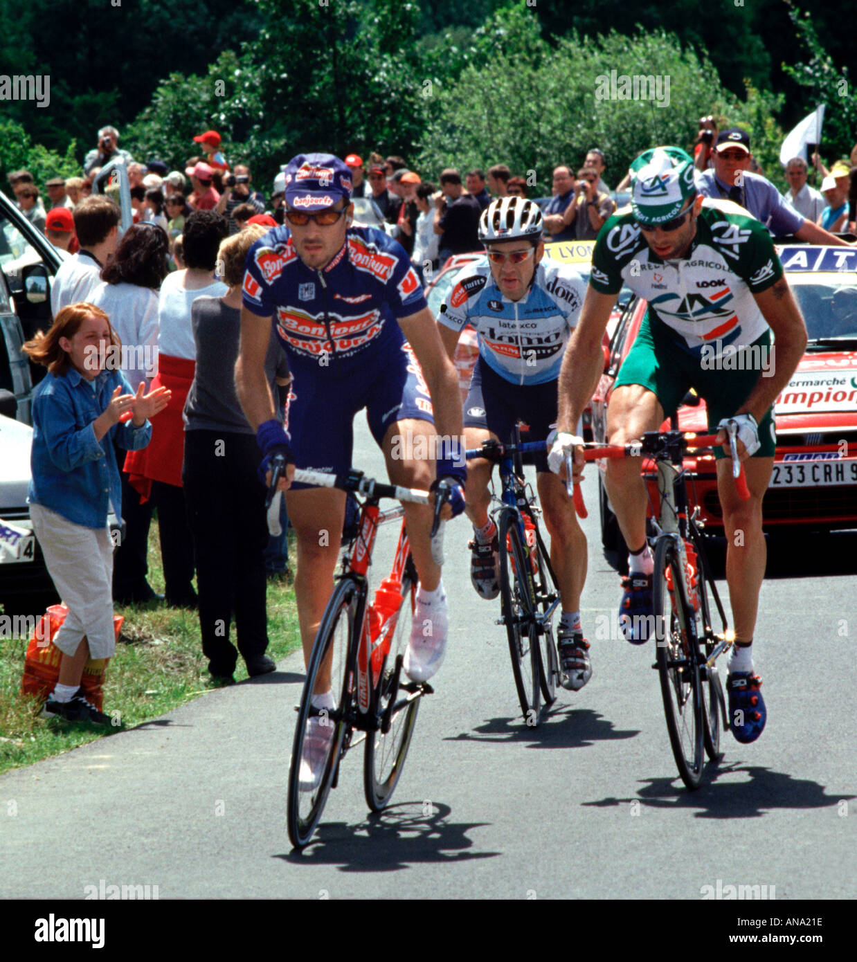 2002 Tour de France Rugles Normandia Francia Foto Stock