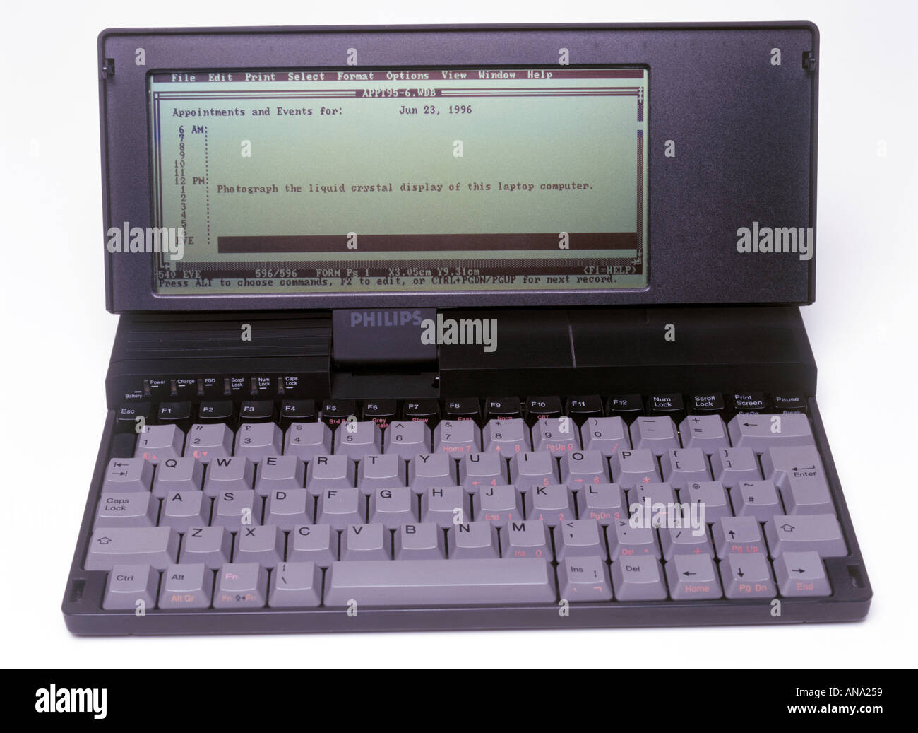Computer portatile circa 1991 Foto Stock