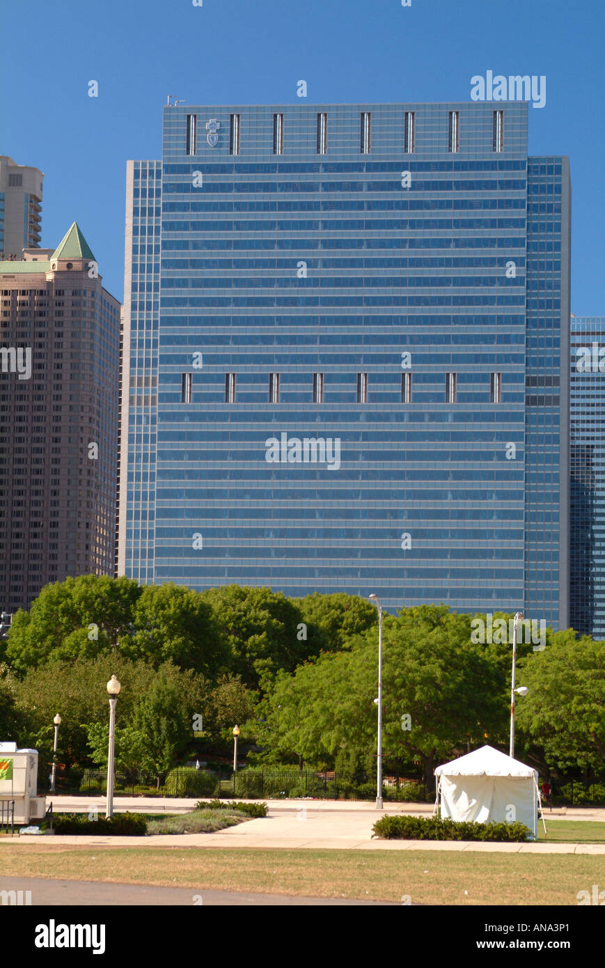 Il Blue Cross Blue Shield Tower Building in Downtown Chicago Illinois USA Foto Stock