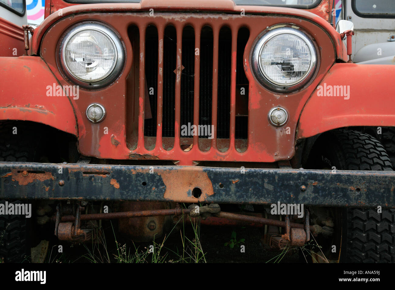 Red Willy veicolo fuoristrada in Islanda Foto Stock