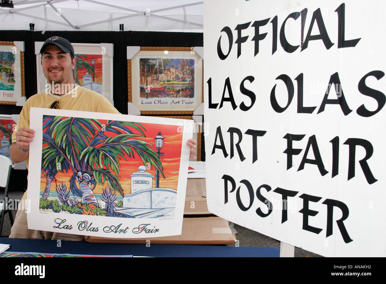 Ft. Fort Lauderdale Florida, Las Olas Boulevard, Labor Day Weekend Art Fair, poster, i visitatori viaggio viaggio turistico turismo punto di riferimento cul Foto Stock
