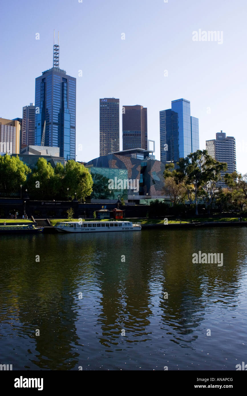 Lo Skyline della citta' di Melbourne Foto Stock