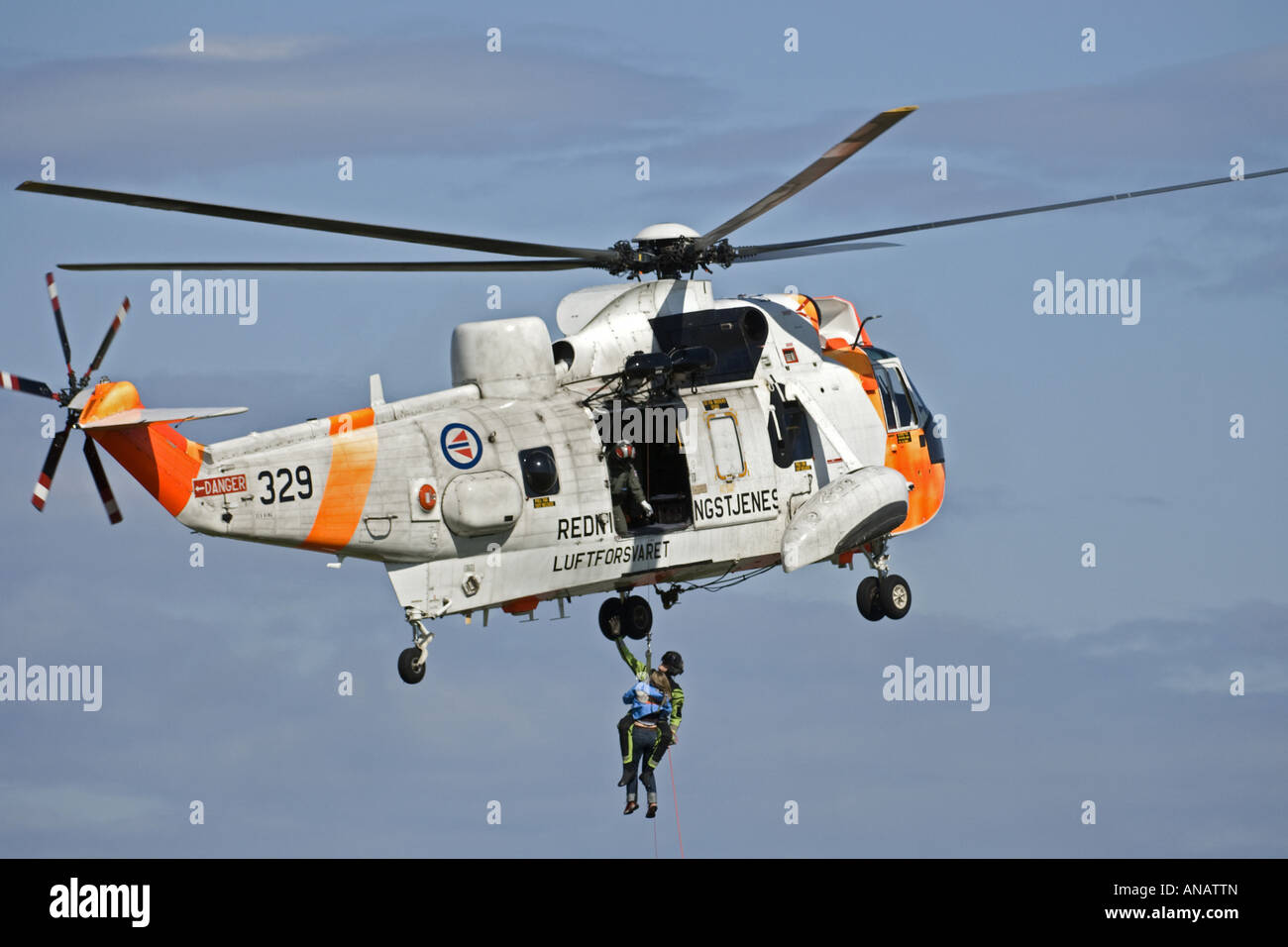Re del mare Salvataggio in elicottero, Norvegia Foto Stock