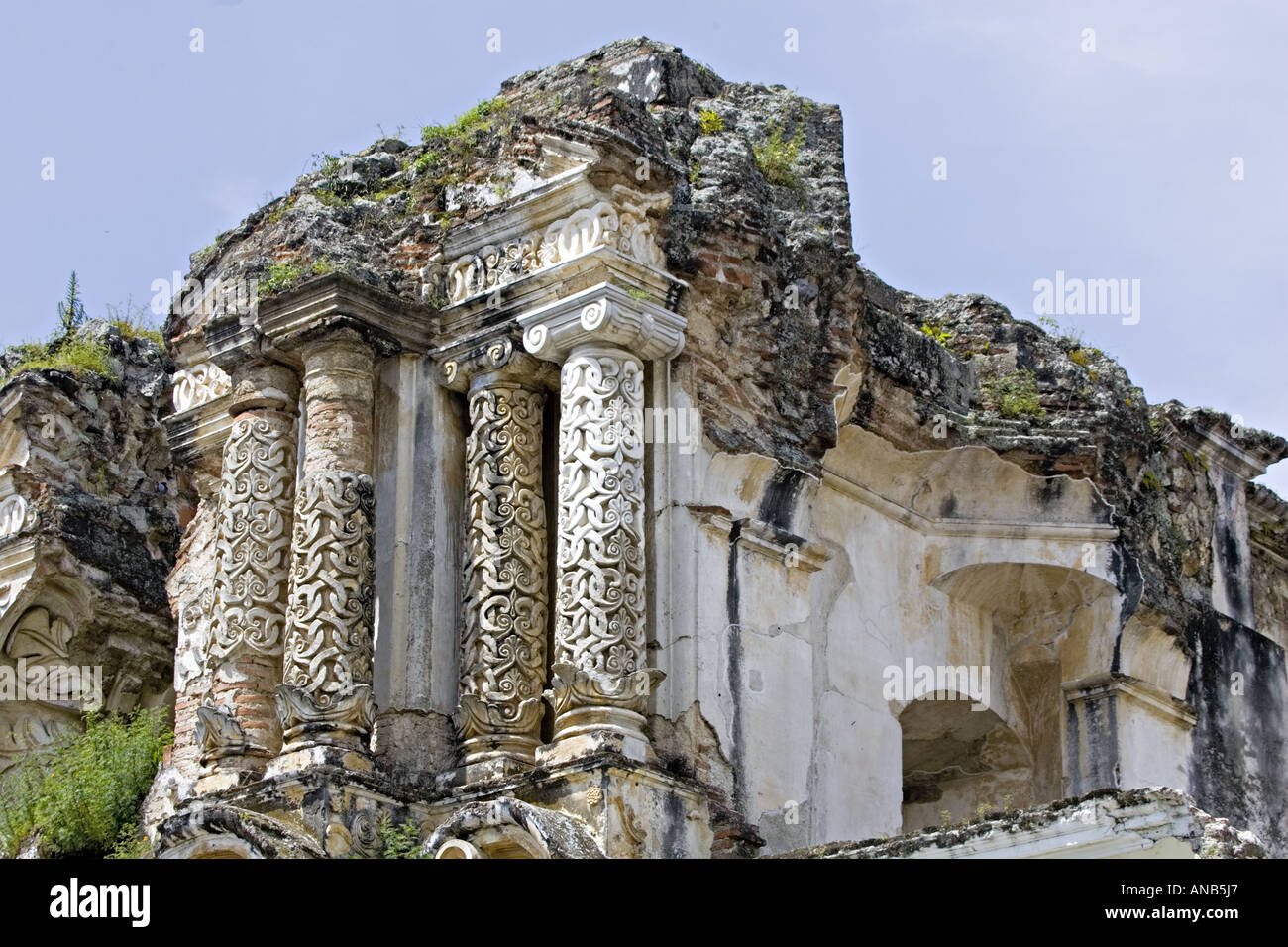 GUATEMALA ANTIGUA rovine della Iglesia Carmen Carmen chiesa in Antigua Guatemala Foto Stock