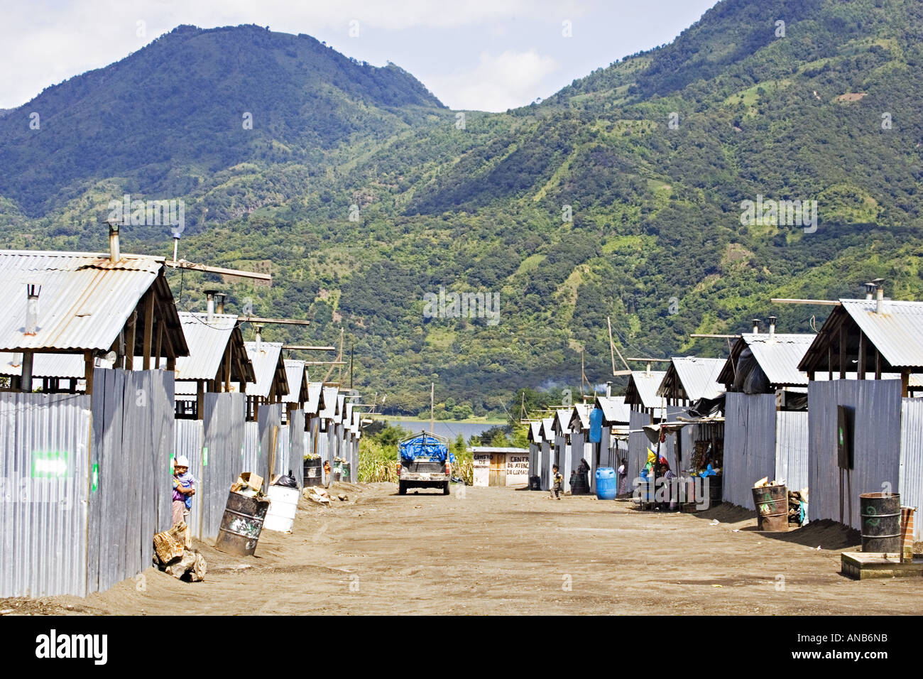 GUATEMALA TZANCHAJ campo profughi costruito da agenzie di soccorso Foto Stock