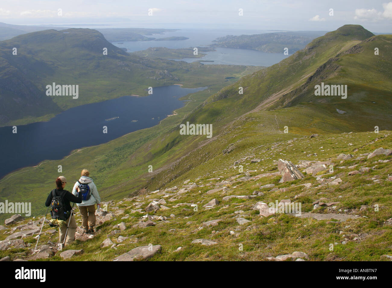 Il trekking sul Ben Damh Foto Stock