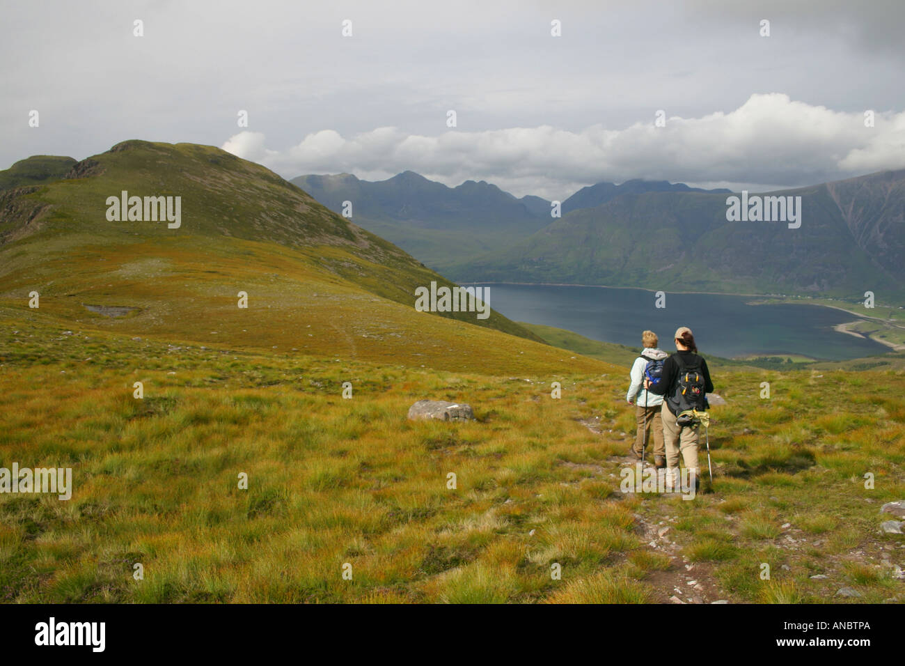 Il trekking sul Ben Damh Foto Stock