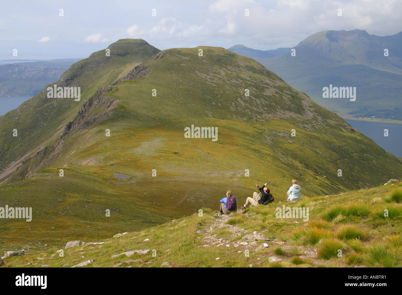 Il trekking sul Ben Damh Foto Stock