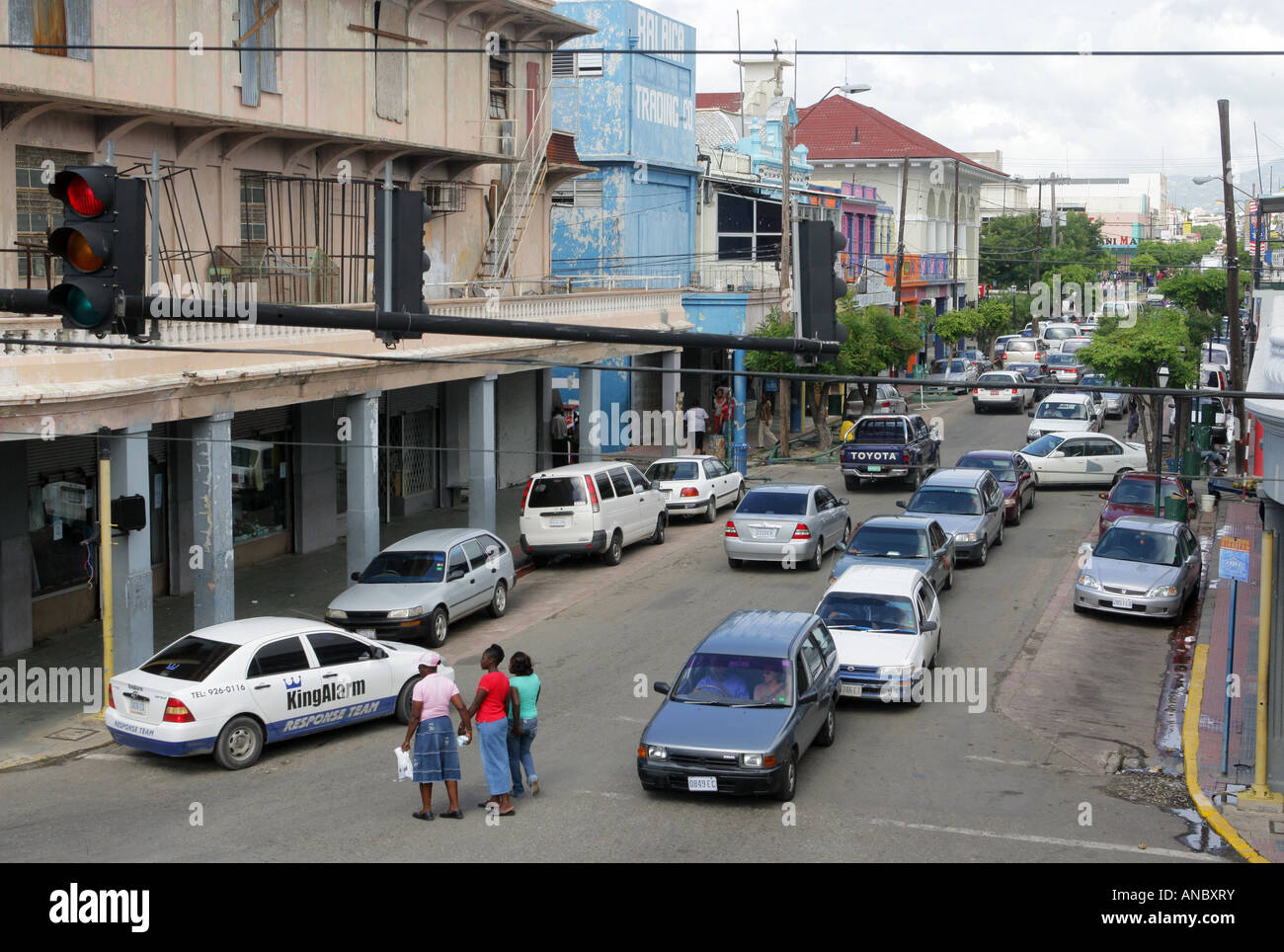 King Street, Kingston, Giamaica Foto Stock