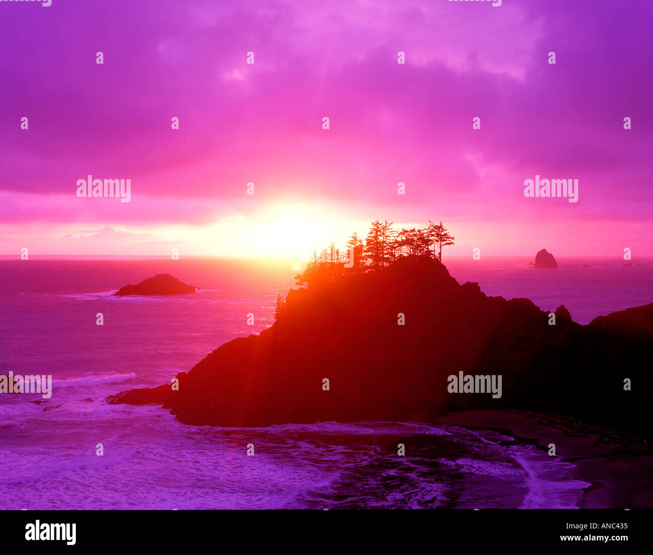 S00067M tiff tramonto a Boardman parco statale Oregon Foto Stock
