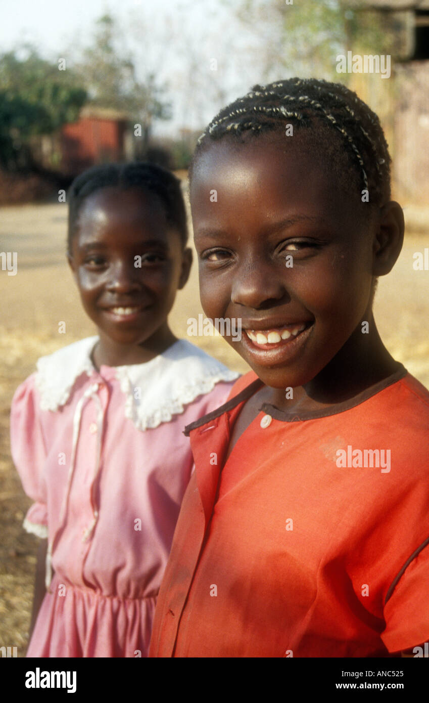 Ragazze sorridenti Zimbabwe Africa Foto Stock