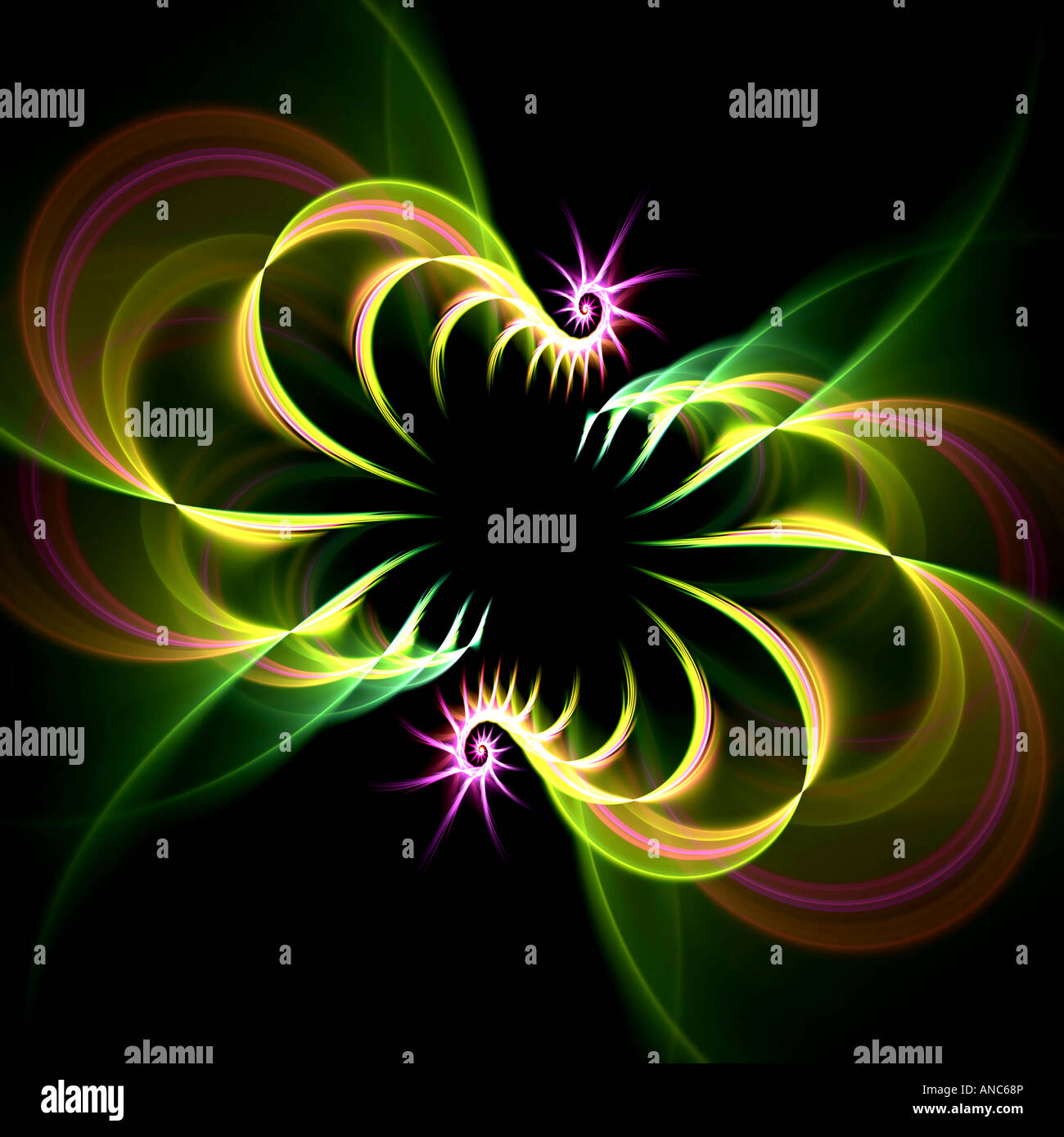 Abstract frattale che assomigliano a draghi dancing Foto Stock