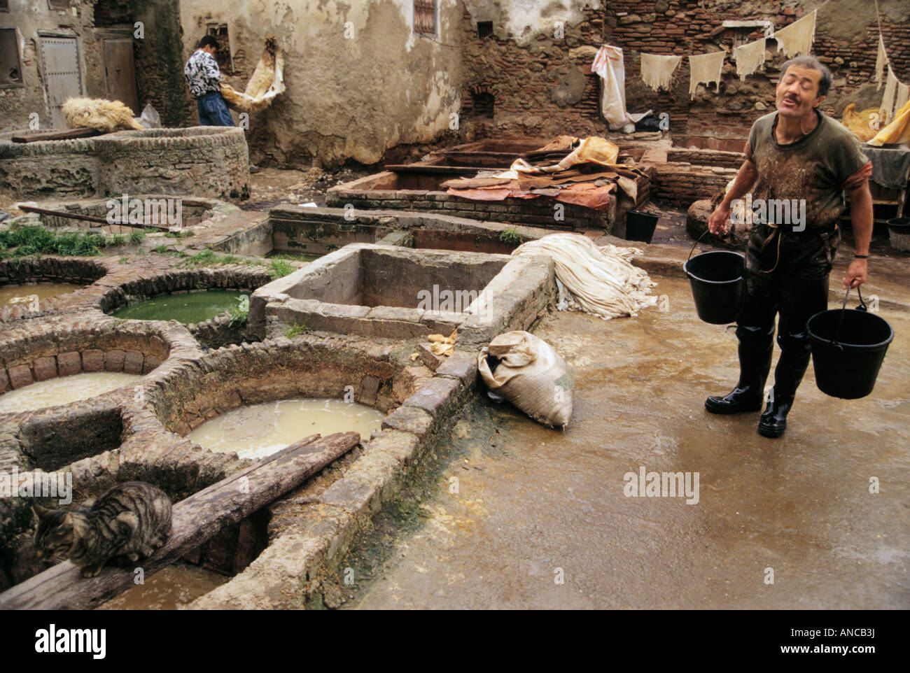 I conciatori quarti Medina a Tetouan Marocco Foto Stock