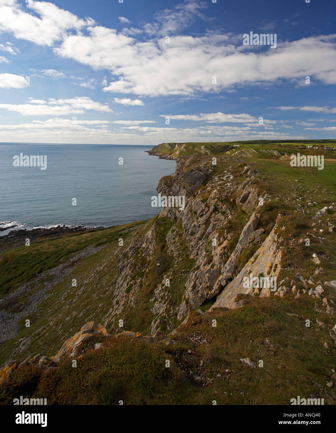 Il litorale di Gower da Port Eynon punto, Gower, South Wales, Regno Unito Foto Stock