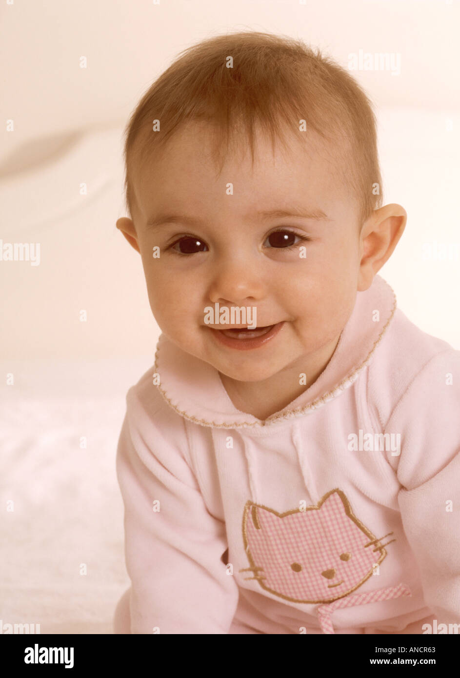 Happy baby ragazza sorridente Foto Stock