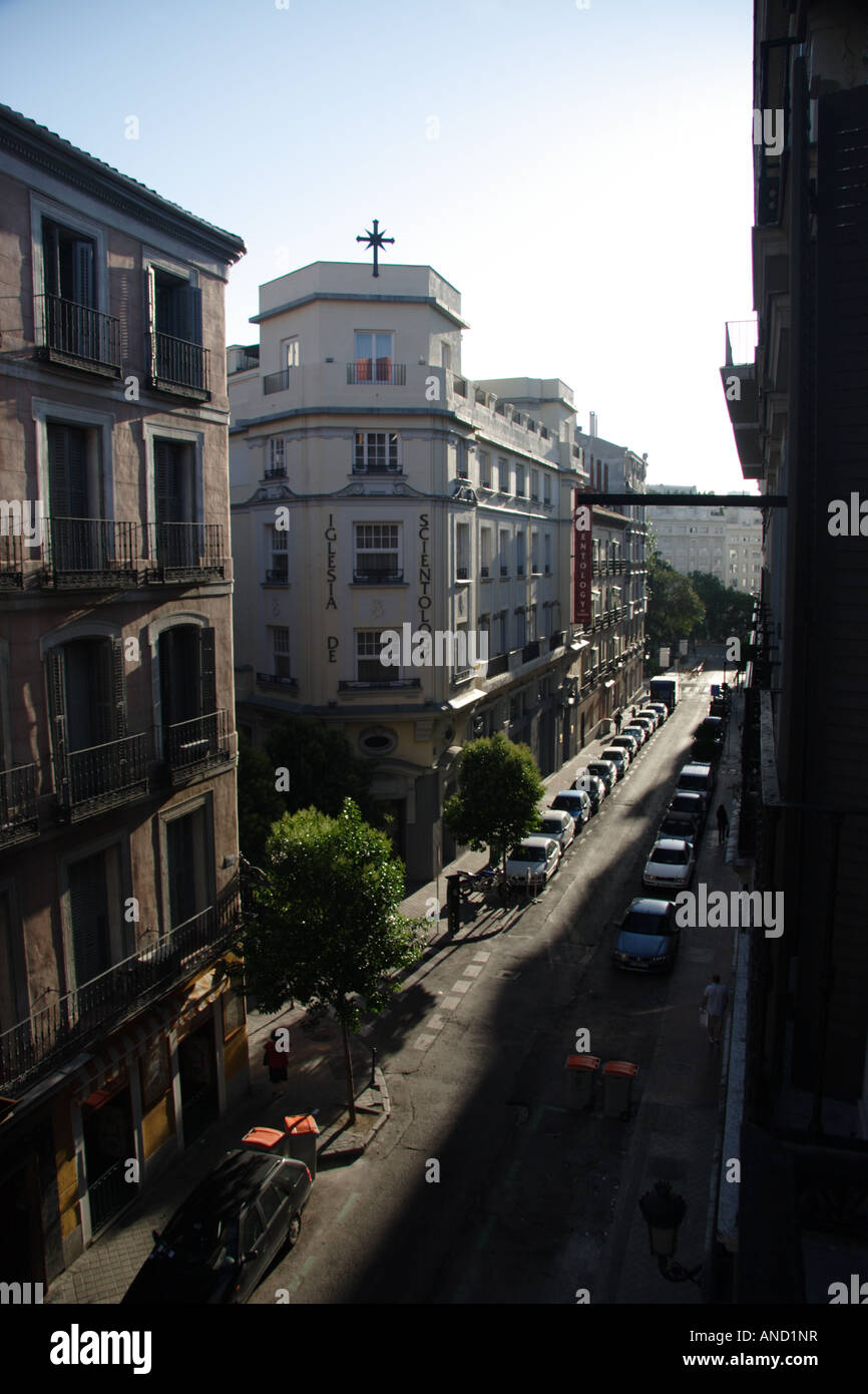 HQ della scuola spagnola di Scientology, Calle Prado, Madrid. Foto Stock