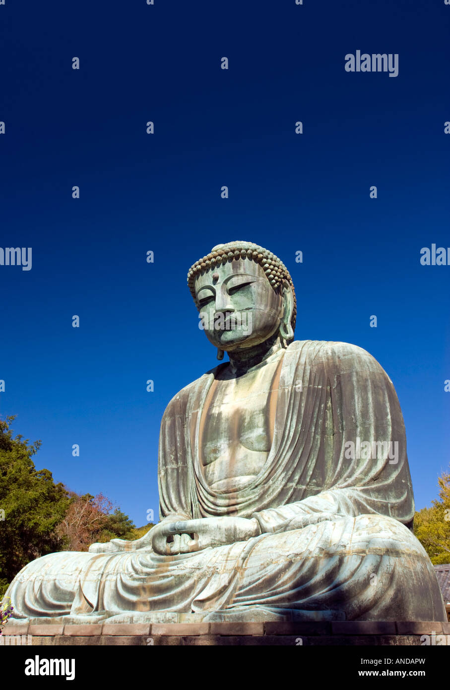 Grande Buddha a Tempio Kotokuin Kamakura in Giappone Nov 2007 Foto Stock