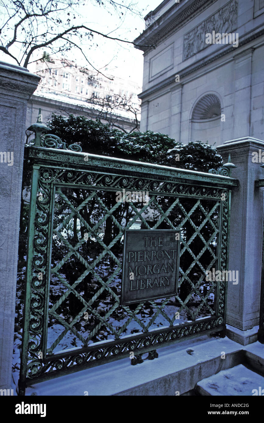 Pierpont Morgan Library Iron Gate NY Foto Stock