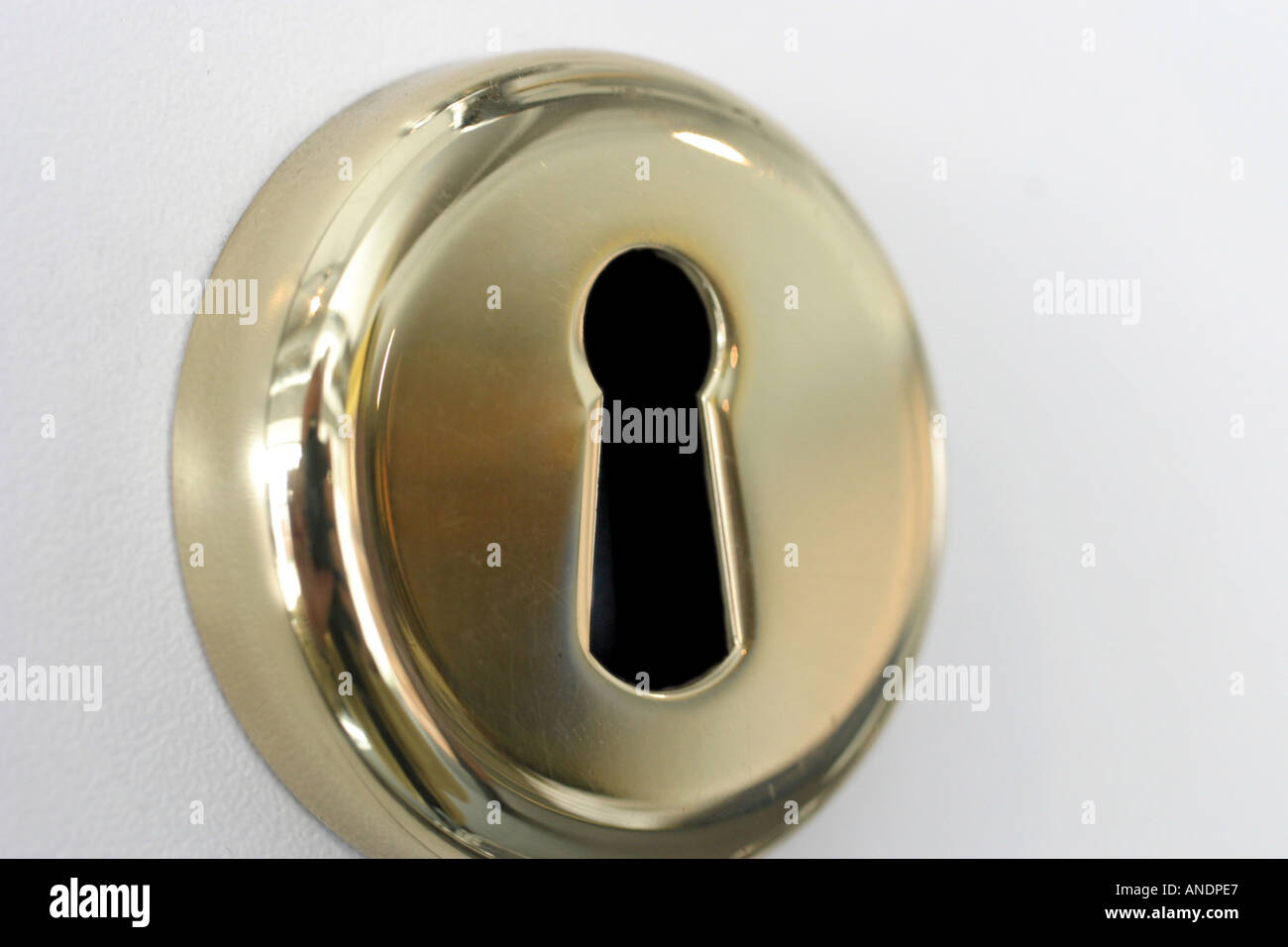 Buco della serratura in ottone Foto Stock