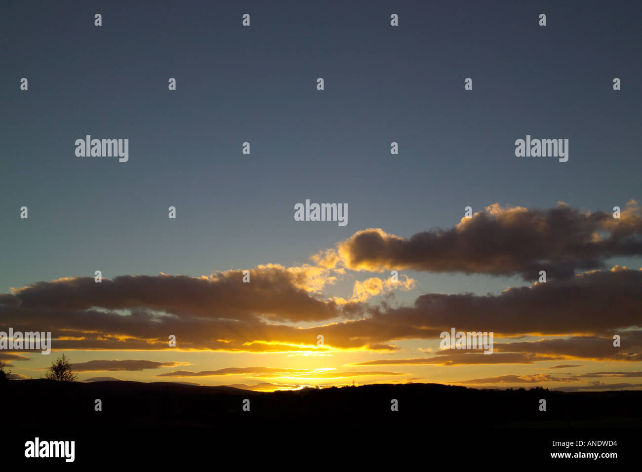 Sunset Kilmacolm Inverclyde Scozia Scotland Foto Stock