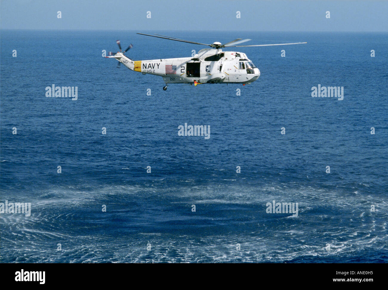 Elicottero da USS Nimitz portaerei off Los Angeles USA / Stati Uniti Foto Stock