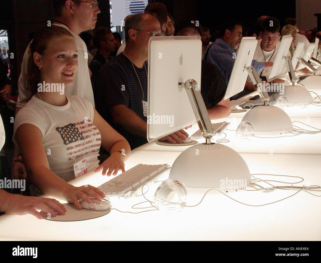 I visitatori al MacWorld al Javits Convention Center Foto Stock