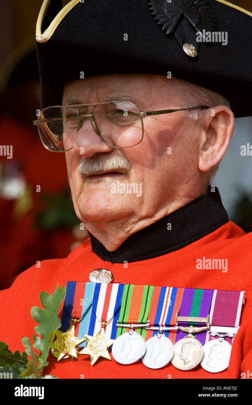Chelsea titolare di pensione o di rendita sul fondatore s Day Parade London Regno Unito Foto Stock