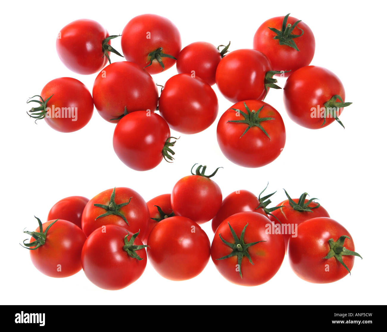 Pomodoro rosso frutto isolato su sfondo bianco Foto Stock