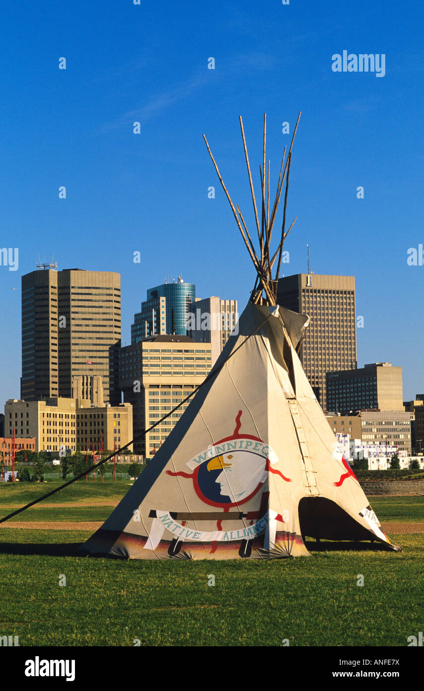 Teepee, le forcelle Sito Storico Nazionale di Winnipeg, Manitoba, Canada. Foto Stock