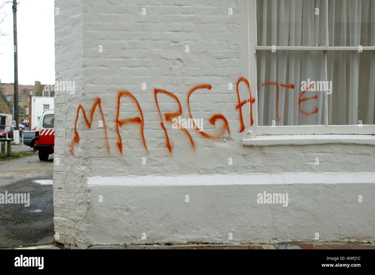 Graffiti a Margate, Inghilterra, Kent Foto Stock
